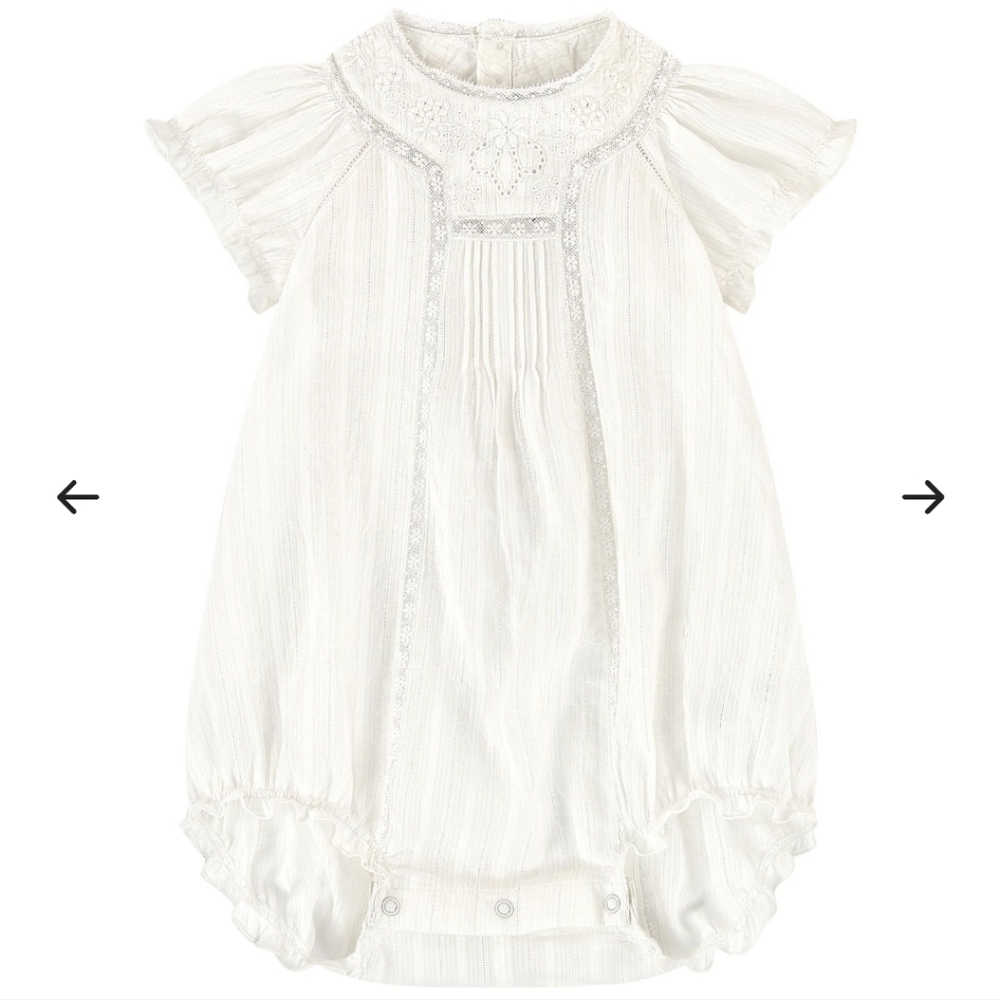 Embroidered cotton romper